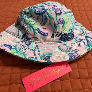 Lilly Pulitzer Purple and Blue Patterned Bucket Hat